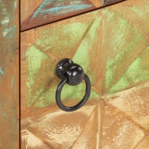 Mesita de noche de madera maciza reciclada 40x30x50 cm H