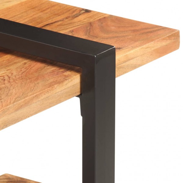 Mueble para TV de madera maciza de acacia 130x40x40 cm M 4