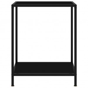 Mesa de consola negro vidrio templado 60x35x75 cm H
