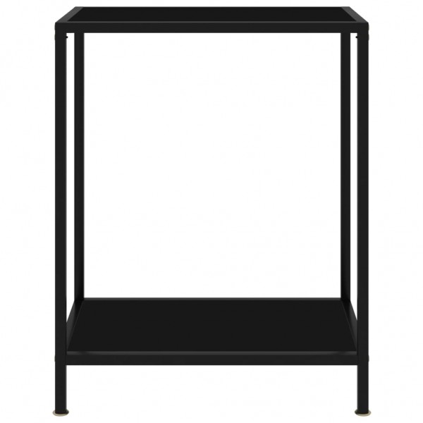 Mesa de consola negro vidrio templado 60x35x75 cm M 2