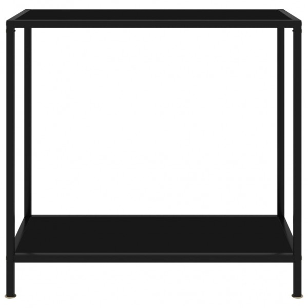 Mesa de consola negro vidrio templado 80x35x75 cm M 2