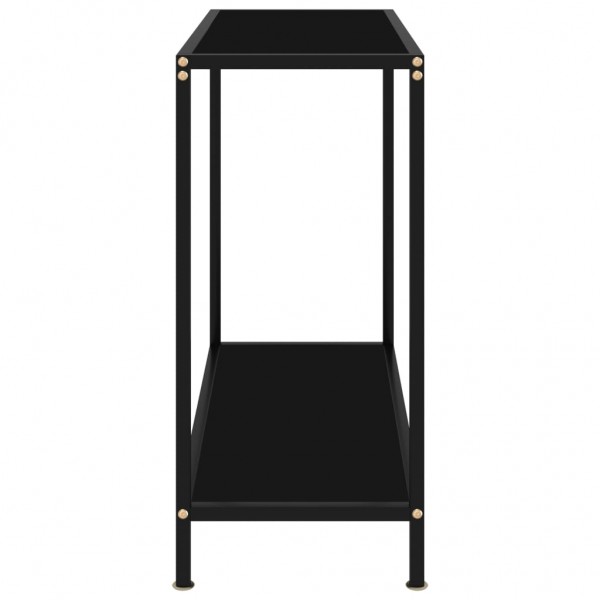 Mesa de consola negro vidrio templado 80x35x75 cm M 3