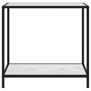 Mesa de consola blanco vidrio templado 80x35x75 cm H