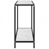 Mesa de consola blanco vidrio templado 80x35x75 cm 3