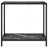 Mesa de consola negro vidrio templado 80x35x75 cm 2
