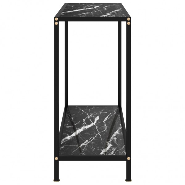 Mesa de consola negro vidrio templado 80x35x75 cm M 3