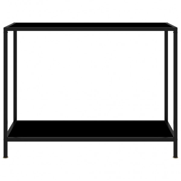 Mesa de consola negro vidrio templado 100x35x75 cm M 2