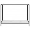 Mesa de consola blanco vidrio templado 100x35x75 cm 2
