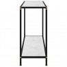 Mesa de consola blanco vidrio templado 100x35x75 cm 3
