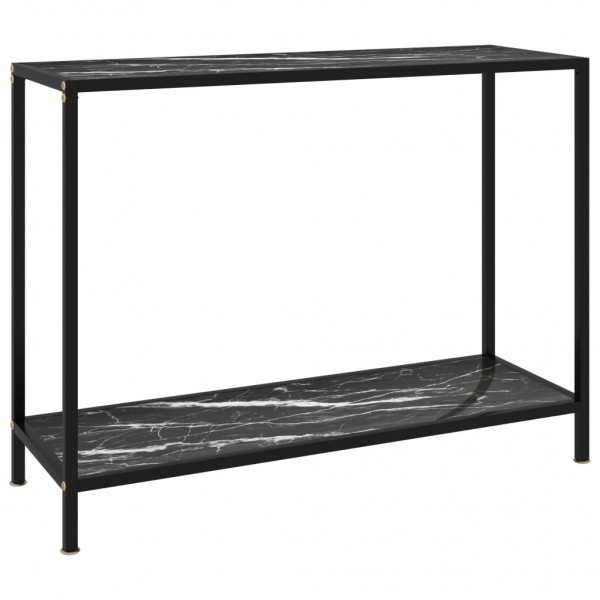 Mesa de consola negro vidrio templado 100x35x75 cm D