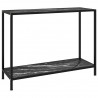 Mesa de consola negro vidrio templado 100x35x75 cm 1