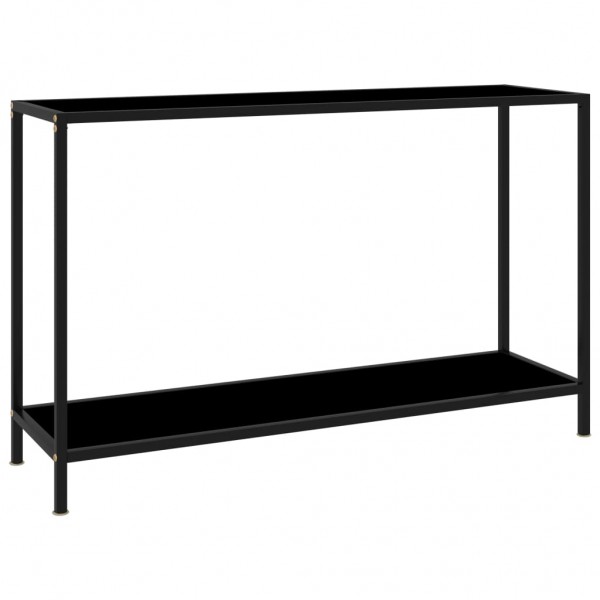 Mesa de consola negro vidrio templado 120x35x75 cm D