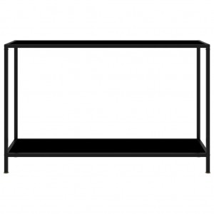 Mesa de consola negro vidrio templado 120x35x75 cm H