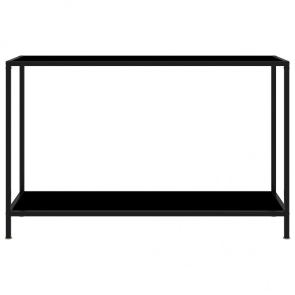 Mesa de consola negro vidrio templado 120x35x75 cm M 2