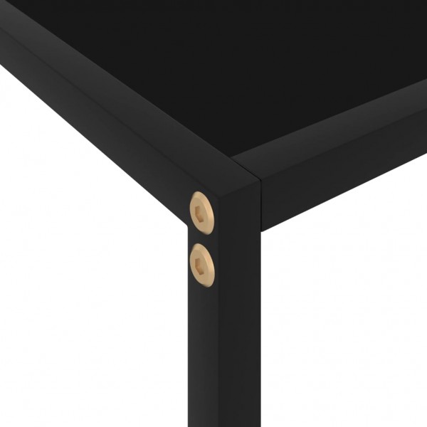 Mesa de consola negro vidrio templado 120x35x75 cm M 5