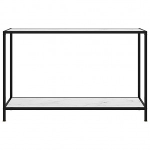 Mesa de consola blanco vidrio templado 120x35x75 cm H