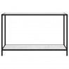 Mesa de consola blanco vidrio templado 120x35x75 cm 2