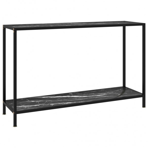 Mesa de consola negro vidrio templado 120x35x75 cm D