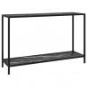 Mesa de consola negro vidrio templado 120x35x75 cm 1
