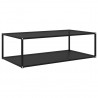 Mesa de centro vidrio templado negro 120x60x35 cm 1