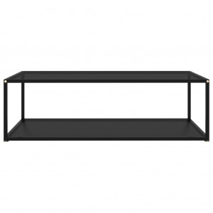Mesa de centro vidrio templado negro 120x60x35 cm H