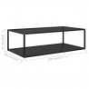 Mesa de centro vidrio templado negro 120x60x35 cm 5