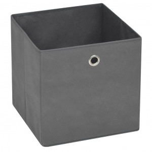 Cajas de almacenaje 4 uds tela no tejida gris 28x28x28 cm H