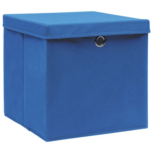 Cajas de almacenaje con tapas 4 uds azul 28x28x28 cm M 3