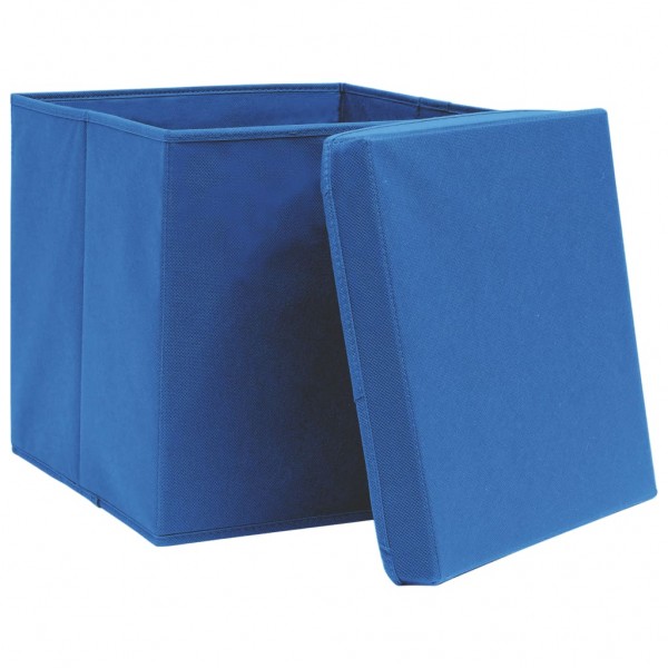 Cajas de almacenaje con tapas 4 uds azul 28x28x28 cm M 4
