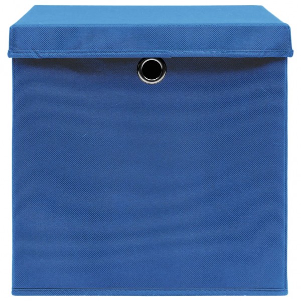 Cajas de almacenaje con tapas 4 uds azul 28x28x28 cm M 5