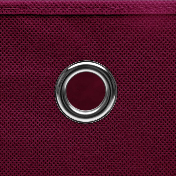 Cajas almacenaje 10 uds tela no tejida rojo oscuro 28x28x28 cm M 2