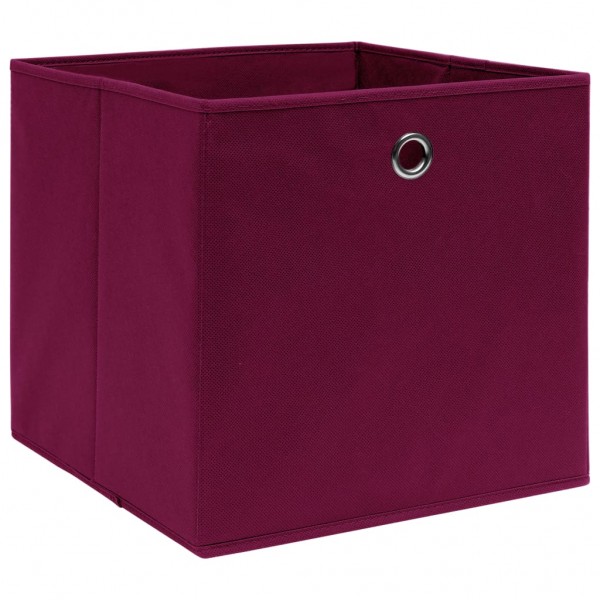 Cajas almacenaje 10 uds tela no tejida rojo oscuro 28x28x28 cm M 3