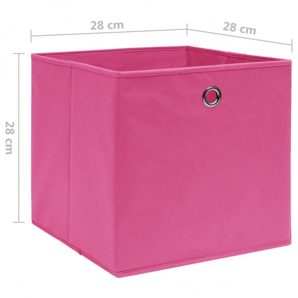 Cajas de almacenaje 4 uds tela no tejida rosa 28x28x28 cm M 5