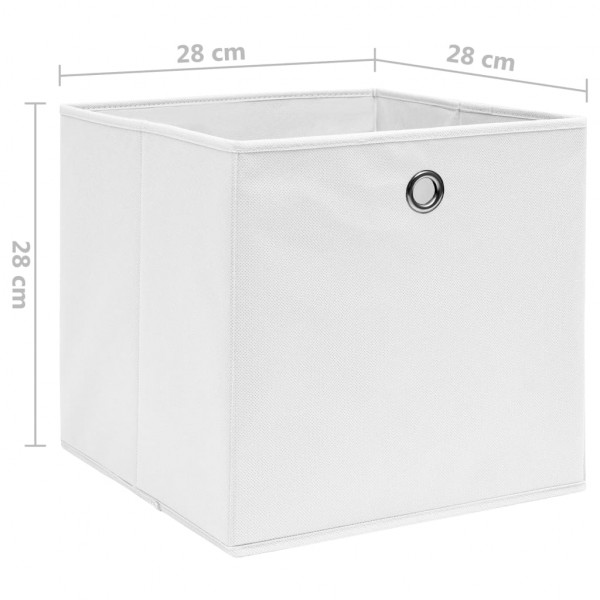 Caixas arrumação 4 pcs 28x28x28 cm tecido-não-tecido branco M 5