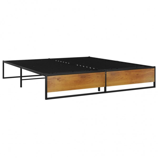 Estructura de cama de metal negra 140x200 cm M 2
