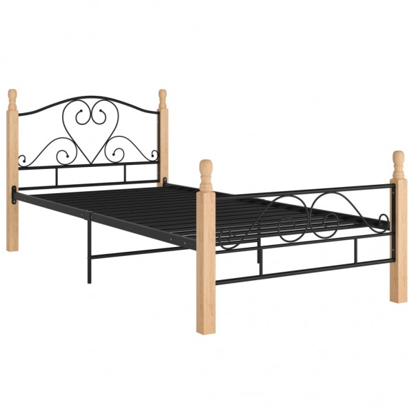 Estructura de cama de metal negro 100x200 cm M 2