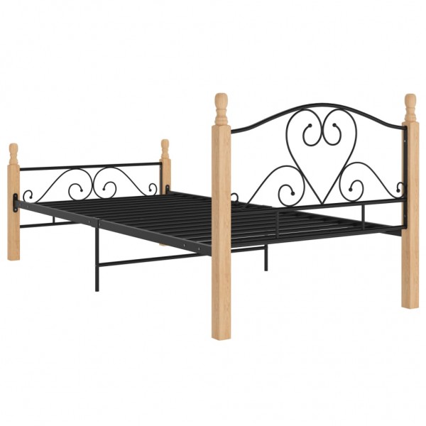 Estructura de cama de metal negro 100x200 cm M 5