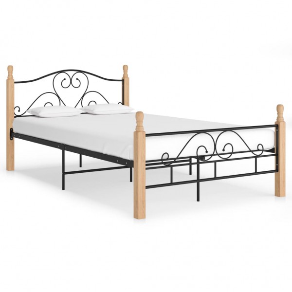 Estructura de cama de metal negro 120x200 cm D