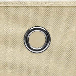 Caixas arrumação 10 pcs 28x28x28 cm tecido-não-tecido creme H