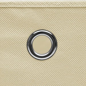 Cajas de almacenaje con tapas 10 uds crema 28x28x28 cm H