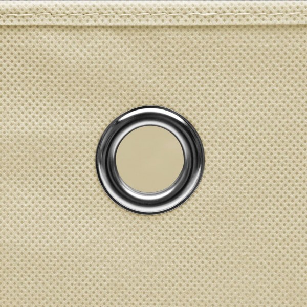 Cajas de almacenaje con tapas 10 uds crema 28x28x28 cm M 2