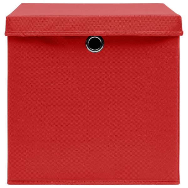 Cajas de almacenaje con tapas 10 uds rojo 28x28x28 cm M 5