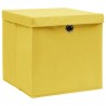Cajas de almacenamiento con tapas 4 uds 28x28x28 cm amarillo 3