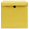 Cajas de almacenamiento con tapas 4 uds 28x28x28 cm amarillo 5