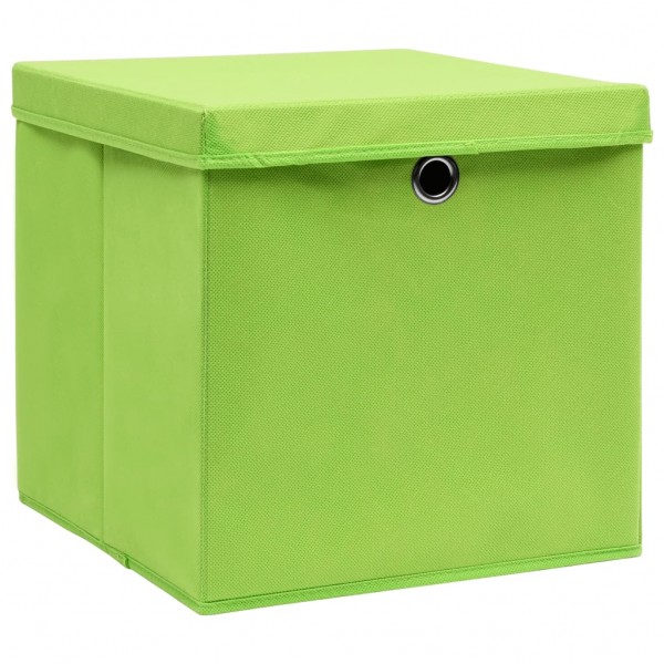 Cajas de almacenaje con tapas 4 uds verde 28x28x28 cm M 3