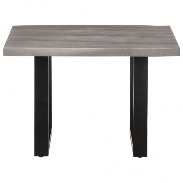 Mesa de centro borde natural madera maciza acacia 60x60x40 cm M 2