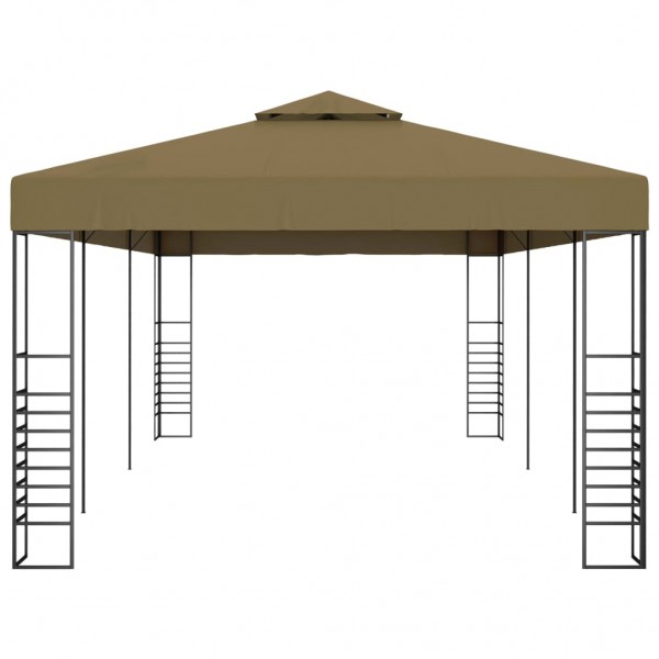 Gazebo 6x3x2.7 m 180 g/m² cinzento-acastanhado M 3