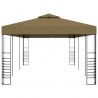 Gazebo 6x3x2.7 m 180 g/m² cinzento-acastanhado 3
