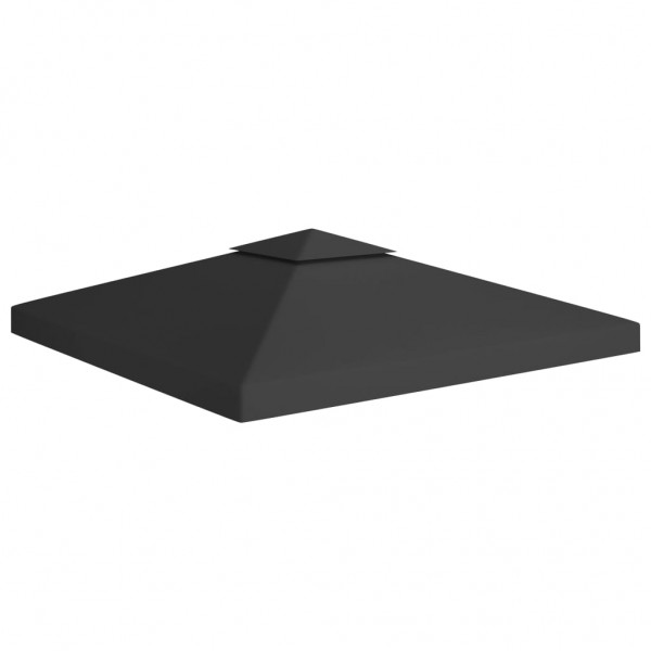 Toldo de cenador 2 niveles 310 g/m² 3x3 m negro D
