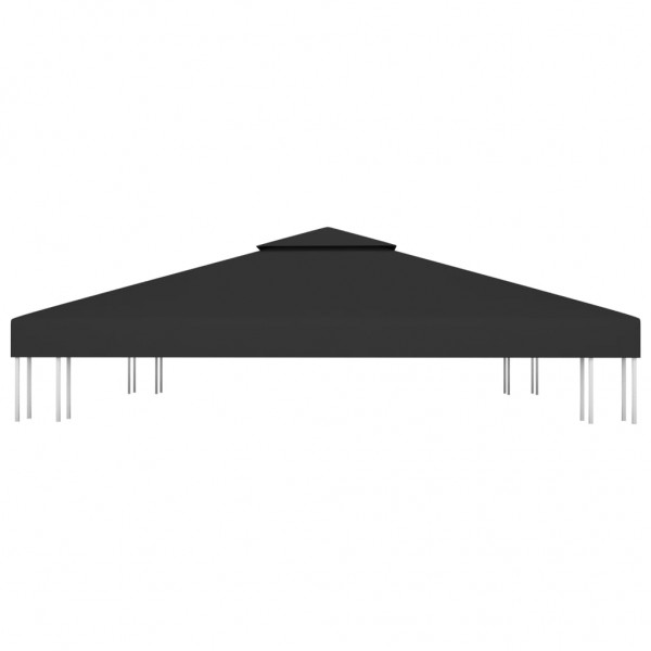 Cobertura de gazebo com 2 camadas 310 g/m² 3x3 m preto M 5